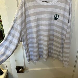 Old Navy Striped Peace Sign Thick-Knit Long Sleeve Tee - 2X